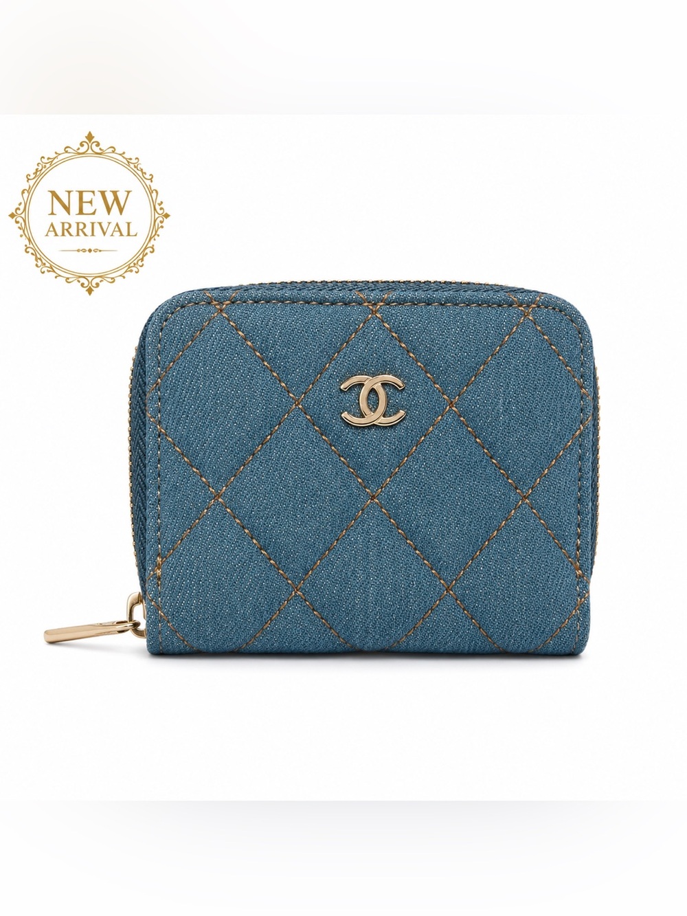 💙✨ Denim Quilted Zip Wallet ✨💙